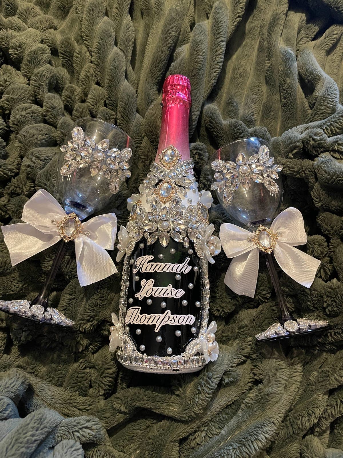 Champagne with Crystal & Satin Glasses
