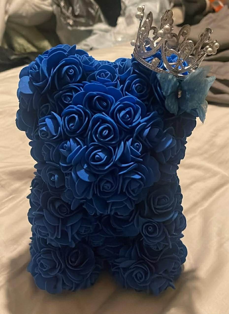 Royal Blue Rose Bear
